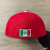 Red Mexico Aztec Skull Warriors Black Visor Gray Bottom Aguila Side Patch New Era 59Fifty Fitted