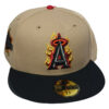 Anaheim Angels 20th Anniversary New Era 59Fifty Fitted Hat (Camel Black Gray Under Brim)