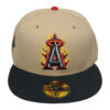 Anaheim Angels 20th Anniversary New Era 59Fifty Fitted Hat (Camel Black Gray Under Brim)