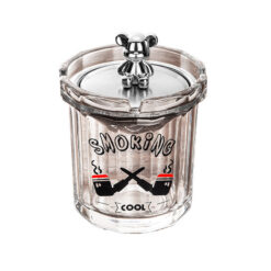 Premium Ashtray Glass with Lid Modern Style "Smoking Cool"