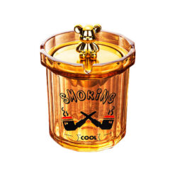 Premium Ashtray Glass with Lid Modern Style "Smoking Cool" ที่เขี่ยบุหรี่แก้วมีฝาปิด