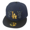 หมวก New Era Project X Collection Los Angeles Dodgers 40th Anniversary Metalic Gold Angel Ocean Blue Two Tone Editon 59Fifty Fitted Hat Size 75/8,73/4 - Image 3