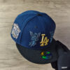 New Era Project X Collection Los Angeles Dodgers Metalic Gold Angel Ocean Blue Two Tone Editon 59Fifty Fitted Hat