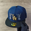 New Era Project X Collection Los Angeles Dodgers Metalic Gold Angel Ocean Blue Two Tone Editon 59Fifty Fitted Hat