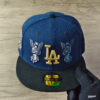New Era Project X Collection Los Angeles Dodgers Metalic Gold Angel Ocean Blue Two Tone Editon 59Fifty Fitted Hat