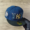 New Era Project X Collection New York Yankees Metalic Gold Angel Ocean Blue Two Tone Editon 59Fifty Fitted Hat