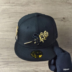 Black Chicago White Sox Rose Logo Gray Bottom 95 Years Side Patch New Era 59Fifty Fitted 