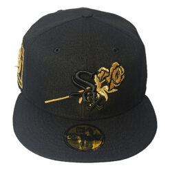 Black Chicago White Sox Rose Logo Gray Bottom 95 Years Side Patch New Era 59Fifty Fitted Hat