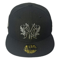 New York Yankees 1996 World Series iconic interlocking Fitted Hats Black