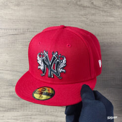 New York Yankees 1996 World Series iconic interlocking Fitted Hats-RED
