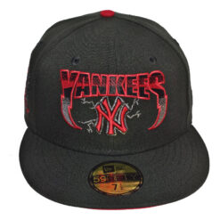 New York Yankees Metallica Supercharged 25th Anniversary Subway Series Black Red Logo 59Fifty Fitted Hats