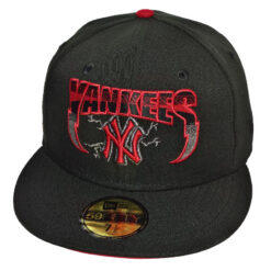 New York Yankees Metallica Supercharged 25th Anniversary Subway Series Black Red Logo 59Fifty Fitted Hats